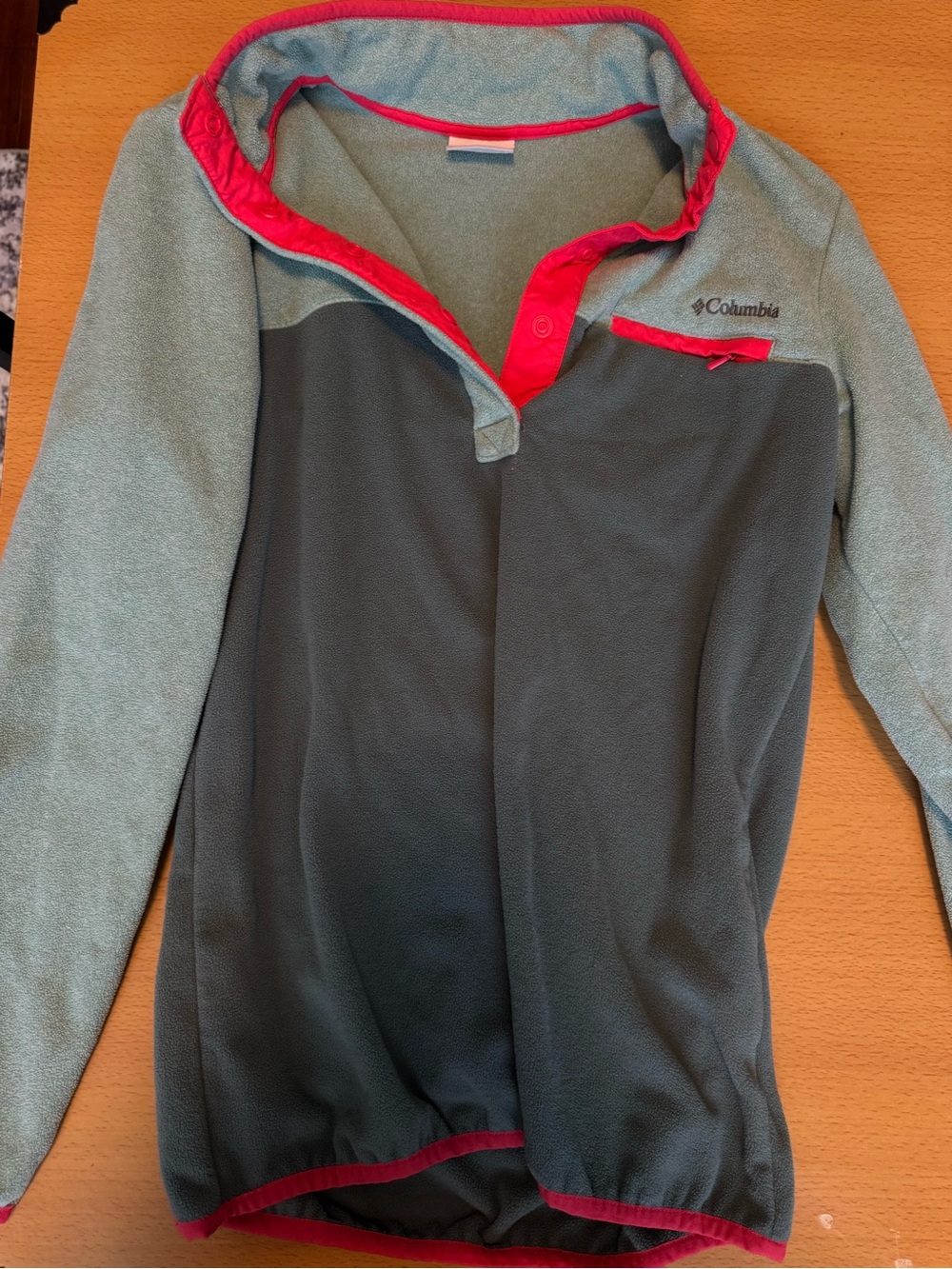 Columbia Mint Green Fleece with Pink Trim